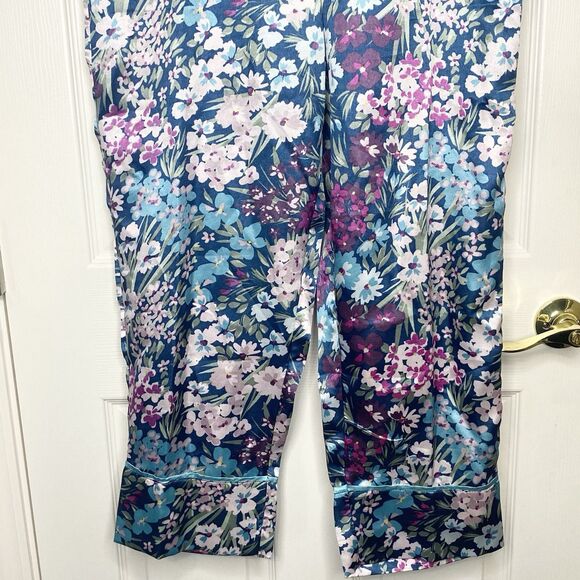 Adore Me Womens Satin Pajama Pants Size Large Pull-On Pockets Floral Colorful - Picture 3 of 12